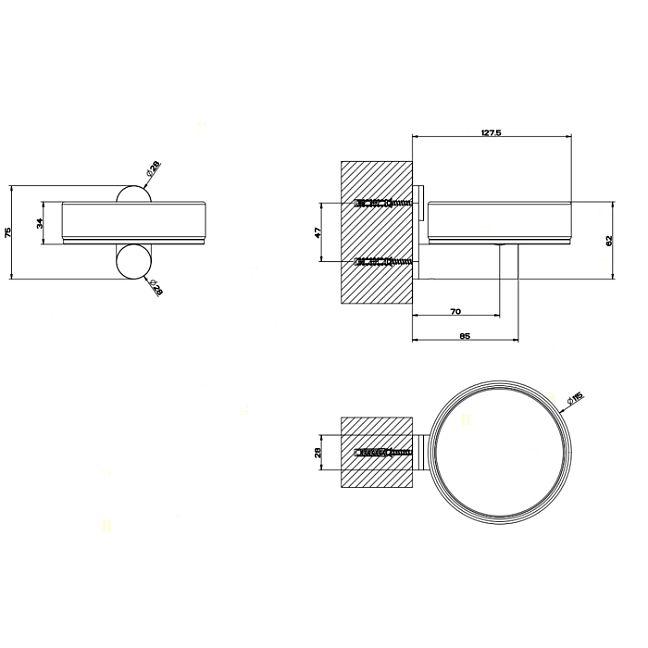 Gessi 316 Мыльница настенная, белый/steel brushed