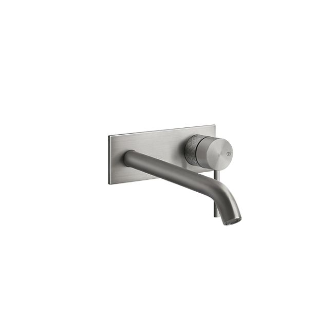 Gessi 316 Встраиваемый смеситель для раковины с изливом 200-170мм (внешняя часть), steel brushed
