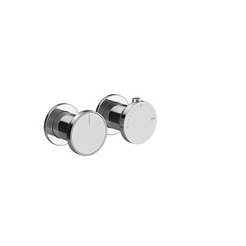 Gessi Origini Смеситель настенный встраиваемый, термостатический, с перекл на 2 полож, в компл с отдел вставк, внешн часть, хром