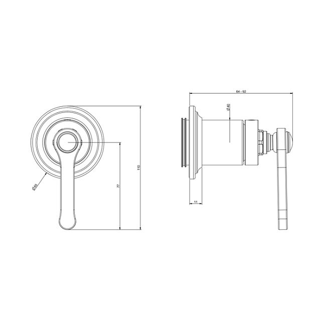 Gessi Venti20 Смеситель встраиваемый, однорычажный, внешняя часть, Finox Brushed Nickel