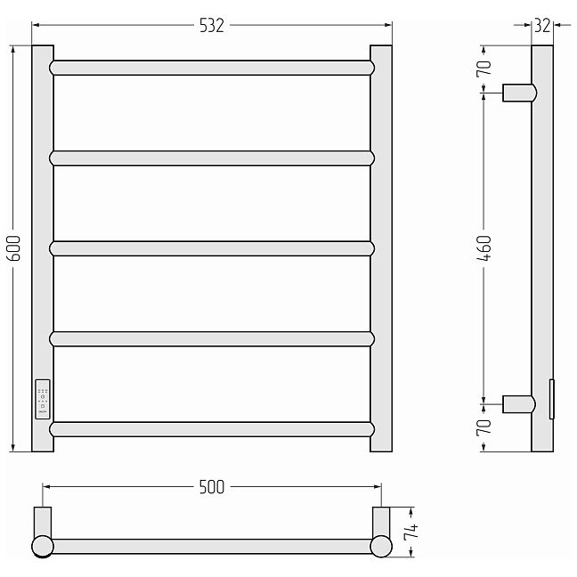 Стилье Формат 27 Полотенцесушитель электрический 60x50 Матовый белый