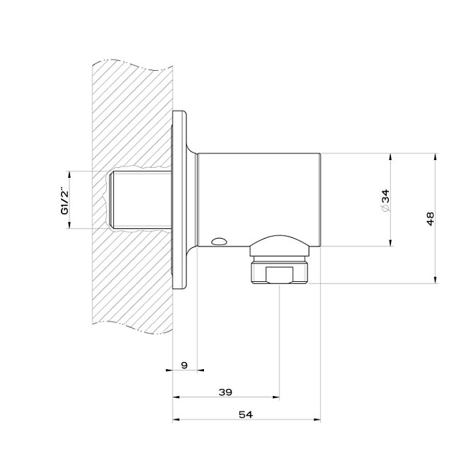 Gessi Inciso Вывод воды на 1/2, finox