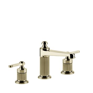Gessi Venti20 Смеситель для раковины на 3 отверстия, высота излива 98 мм., в комплекте с донным клапаном, Brass PVD
