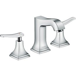 Смеситель для раковины Hansgrohe Metropol 3 отв., изилив: 12,6см., с доным клапаном, цвет: хром купить в Москве: интернет-магазин StudioArdo