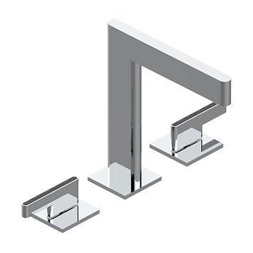 THG ICON-X CARBONE GOLD A MANETTES Смеситель для раковины, 3 отв., с донным клапаном, цвет: хром