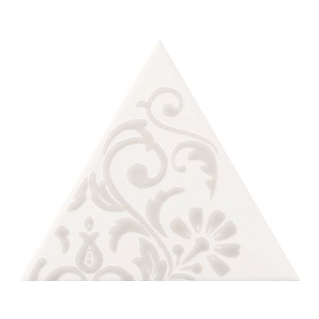 Керамическая плитка Petracers Triangolo Ricciolo Grigio Su Bianco 17x17