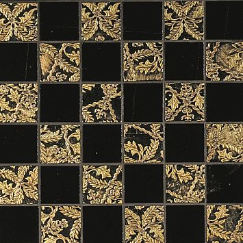 Мраморная плитка Akros Decorative Art Alfa Crucis TS Nero Marquinia Gold 30,5x30,5