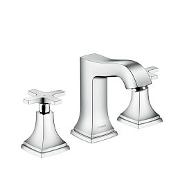 Смеситель для раковины Hansgrohe Metropol 3 отв., изилив: 12,6см., с доным клапаном, цвет: хром купить в Москве: интернет-магазин StudioArdo