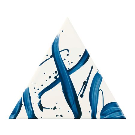 Керамическая плитка Petracers Triangolo Splash Blu Su Bianco 17x17