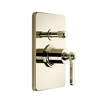 Gessi Venti20 Смеситель встраиваемый, однорычажный, с переключателем на 2 положения, внешняя часть, Brass PVD