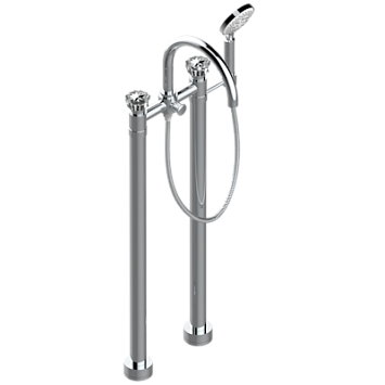 Напольный смеситель THG Mille Nuits - Clear crystal для ванны и душа с верхней подводкой