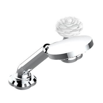 Смеситель THG Camelia Clear crystal устанавливаемый на борту с ручным душем с ручкой одновременной регулировки – потока/температуры