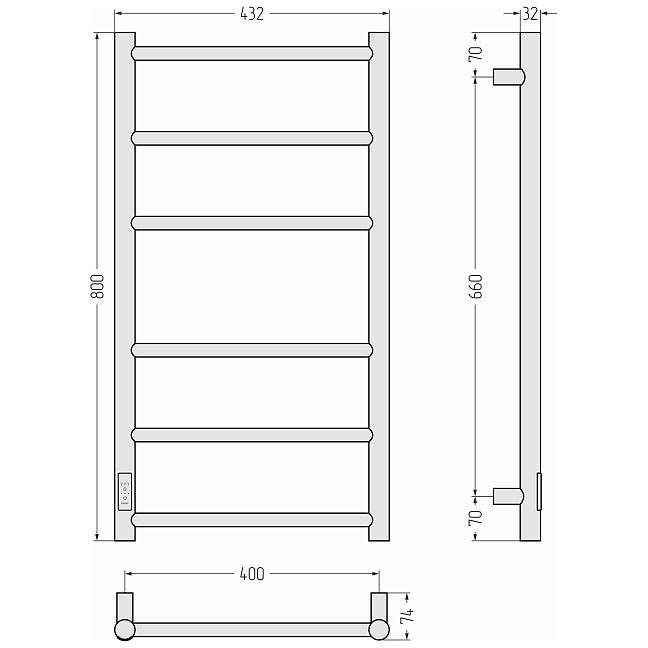 Стилье Формат 27 Полотенцесушитель электрический 80x40 Белый