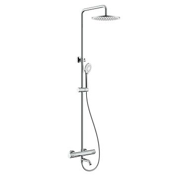 Nemo NM-9012CR Душевая колонна термостатическая, с изливом, с ручным (ABS) и верхним душем (250 мм)