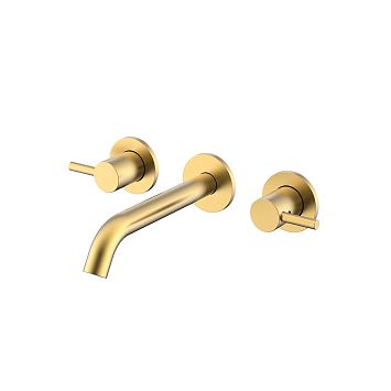 Nemo NM-2316BG Смеситель из стены для раковины с донным клапаном BRUSH GOLD