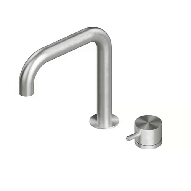 QuadroDesign Source/Ottavo 1207AS Смеситель для раковины на 2 отверстия из столешницы, цвет brushed stainless steel