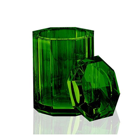 Decor Walther Kristall BMD Баночка универсальная 9x9x14см, с крышкой, хрустальное стекло, цвет: английский зеленый