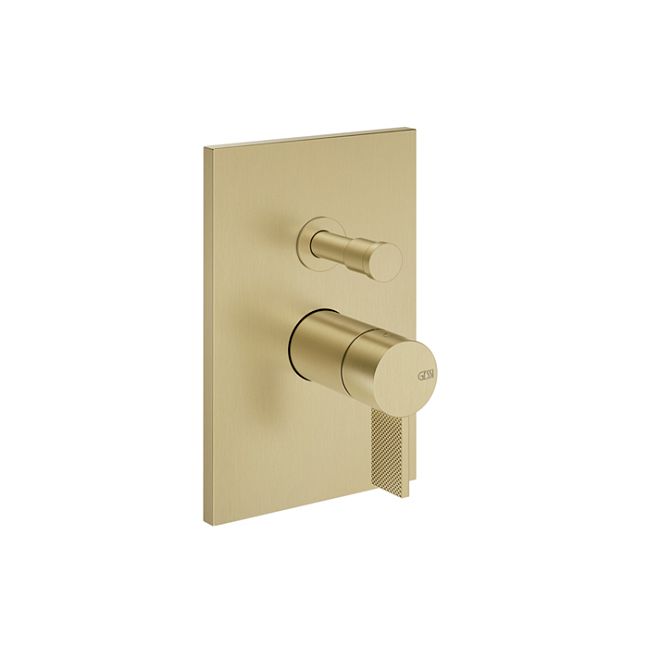 Gessi Inverso Diamantato Внешняя часть настенного смесителя на 2 выхода с перекл ванна/душ, Brass Brushed PVD