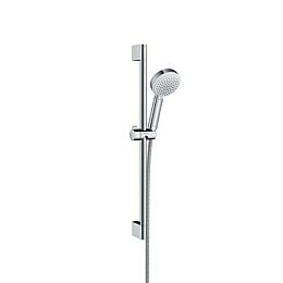 Душевой набор Hansgrohe Crometta Vario: штанга 65см., ручной душ 100, 3jet (Rain, Turbo Rain, массажная), шланг, цвет: белый/хром купить в Москве: интернет-магазин StudioArdo