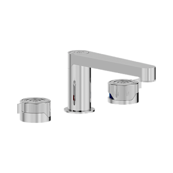 Смеситель для раковины THG Zoom.7 на три отверстия устанавливаемый на борту с донным клапаном