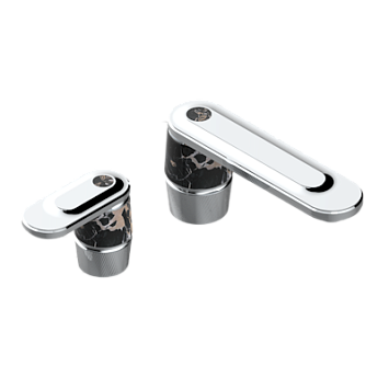 Смеситель THG Corvair Portoro with lever с прогрессивным картриджем для раковины на 2 отверстия с краном, без донного клапана