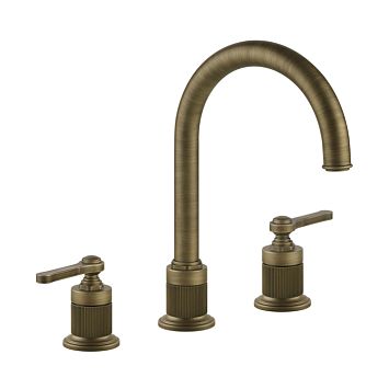 Gessi Venti20 Смеситель для раковины на 3 отверстия, излив 172 мм., , Antique Brass