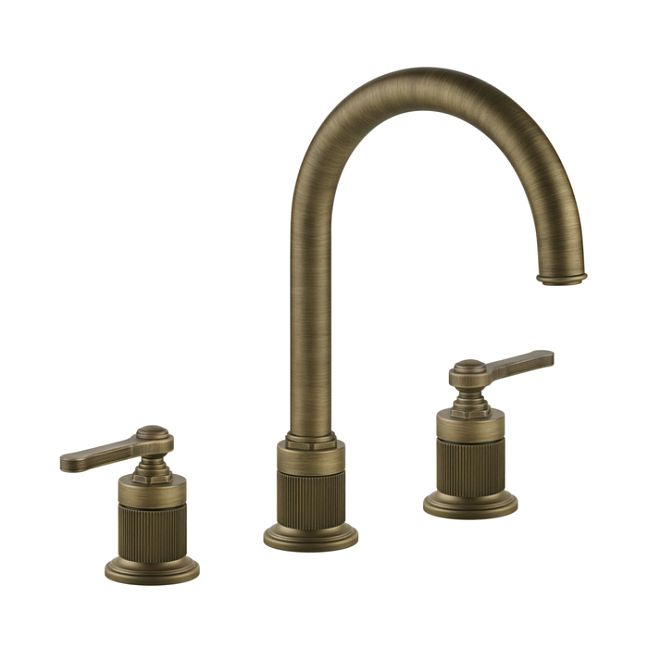 Gessi Venti20 Смеситель для раковины на 3 отверстия, излив 172 мм., , Antique Brass