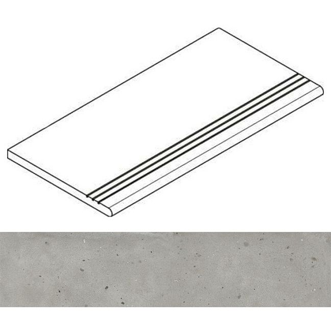 Italon Керамогранит Avantgarde x2 Silver Gradino Round Grip 30x120 Sx