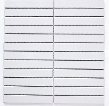 ART NATURA Изделие из керамической мозаики 22x145 Mosaic Porcelain White сетка 298х300
