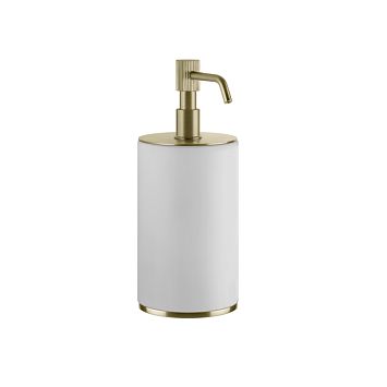 Gessi Venti20 Дозатор для жидкого мыла настольный, белый, фурнитура Brushed Brass PVD