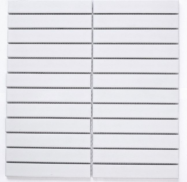 ART NATURA Изделие из керамической мозаики 22x145 Mosaic Porcelain White сетка 298х300