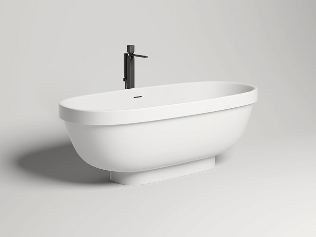 Salini Greca Ванна отдельност.  180x80х61 слив-пер. интег., донный клапан белый, RAL, из материала S-Stone, цвет белый матовый