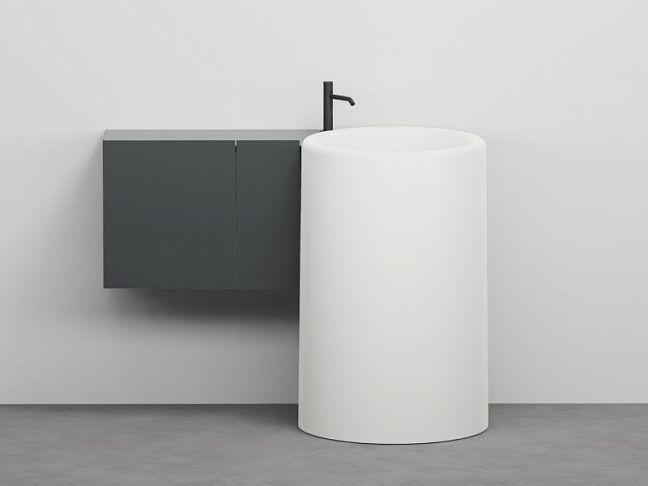 Cielo Itaca Тумба подвесная 88x43x31, левая, с отверстием для смесителя, цвет: Fumo