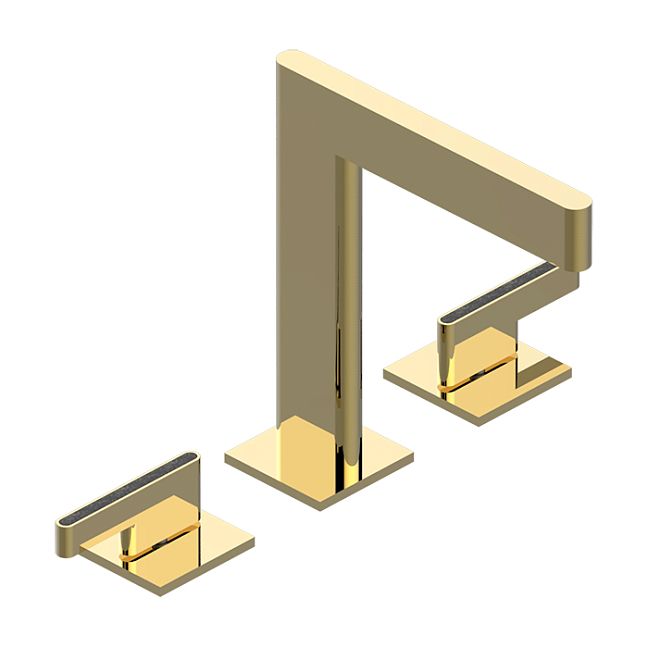 THG ICON-X CARBONE GOLD A MANETTES Смеситель для раковины, 3 отв., с донным клапаном, цвет: полированное золото