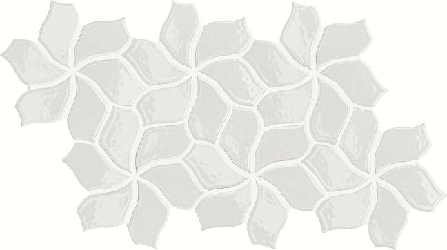 Керамогранит Mutina Botanica 40.3х23.1см, flower, универсальный, глазурованный, цвет:white glossy
