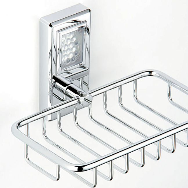 THG M&eacute;tropolis cristal clair Мыльница-корзина металлическая 160х95мм., подвесная, цвет: хром