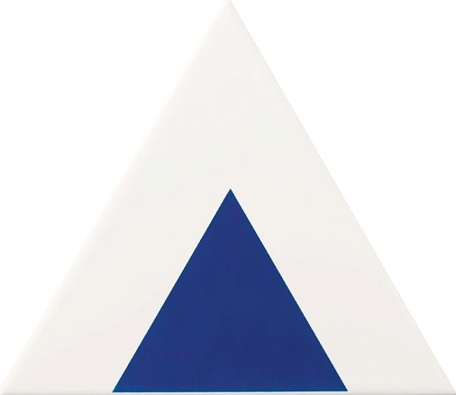 Керамическая плитка Petracers Triangolo Pallino Blu Su Bianco 17x17