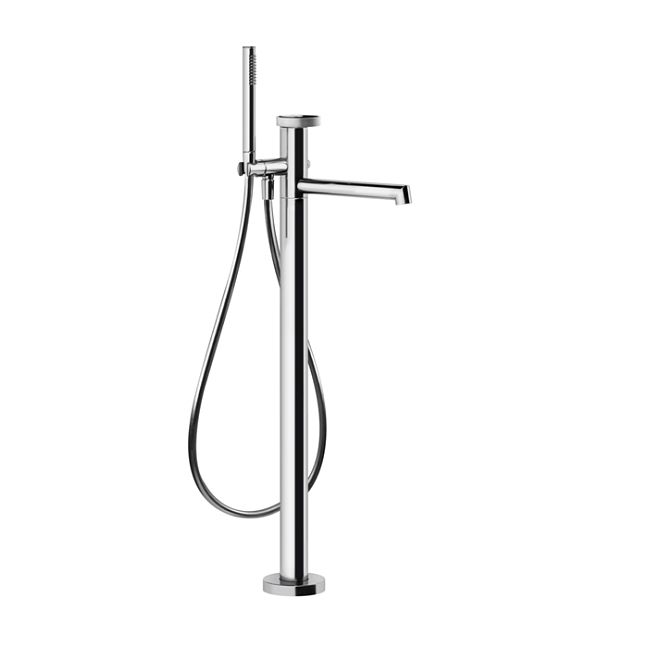 Gessi Anello Смеситель напольный для ванный, Black Metal Brushed PVD(без внутренней части)