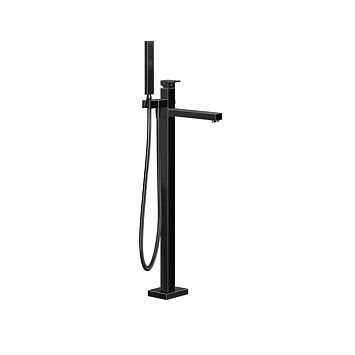 Gessi Rettangolo Смеситель для ванны напольный, с ручным душем и шлангом 1500 мм., внешняя часть, Black Metal PVD