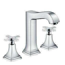 Смеситель для раковины Hansgrohe Metropol 3 отв., изилив: 15,9см., с доным клапаном, цвет: хром купить в Москве: интернет-магазин StudioArdo