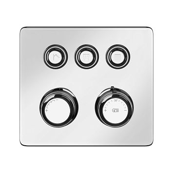 Gessi Hi-Fi Eclectic Смеситель для душа настенный встраиваемый, термостатический, с 3 запорными кнопками, Хром