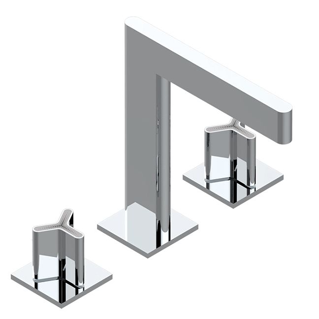 THG ICON-X TITANE Смеситель для раковины, 3 отв., с донным клапаном, цвет: хром
