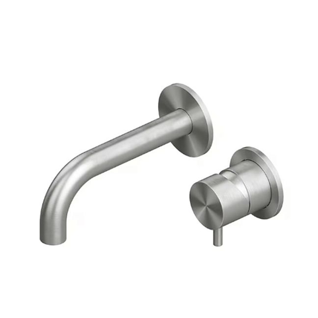 QuadroDesign Source/Ottavo 1313.00AS Смеситель для раковины на 2 отверстия из стены, цвет brushed stainless steel