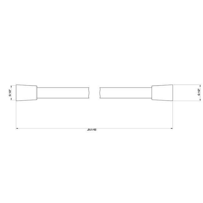 Gessi Шланг для душа с коническим соединением на 1/2, длина: 150 см, Black XL