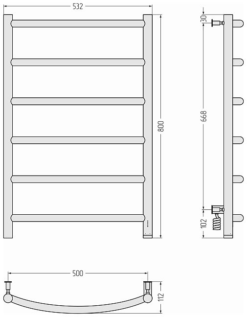 Сунержа Галант 4.0 Полотенцесушитель электрический 80x50 Золотой шёлк