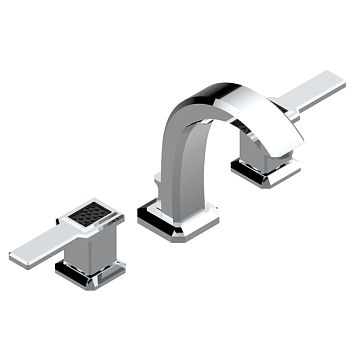 THG Metropolis a manettes cristal noir Смеситель для раковины, 3 отв., цвет: хром/черный хрусталь