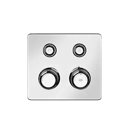 Внешняя часть термостата Gessi Venti20 с двумя кнопками переключателя потока воды, цвет (720) никель. купить в Москве: интернет-магазин StudioArdo