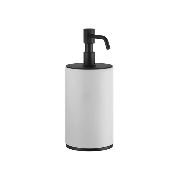 Gessi Venti20 Дозатор для жидкого мыла настольный, белый, фурнитура черный матовый