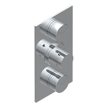 Накладка THG Yoko Delta с ручкой регулировки температуры и двумя маховиками для термостатического смесителя 5400AE