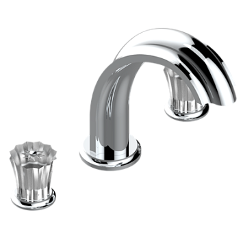 Смеситель для ванны  THG Mille Nuits - Clear crystal на 3 отверстия устанавливаемый на борту - излив СУПЕР ГОЛИАФ